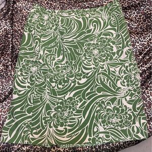 Ann Taylor Loft Green Midi Skirt